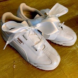 Puma White Shiny Cheer Shoes